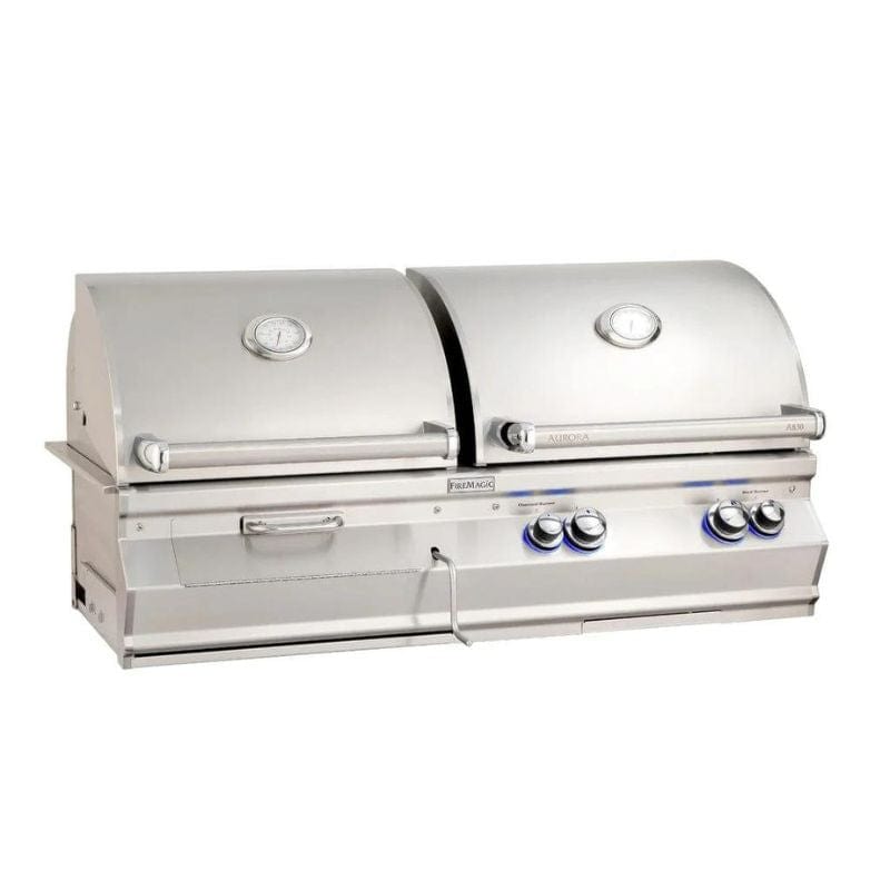 Fire Magic 46" Aurora Built-In Gas/Charcoal Combo Grills w/ Backburner & Rotisserie Kit