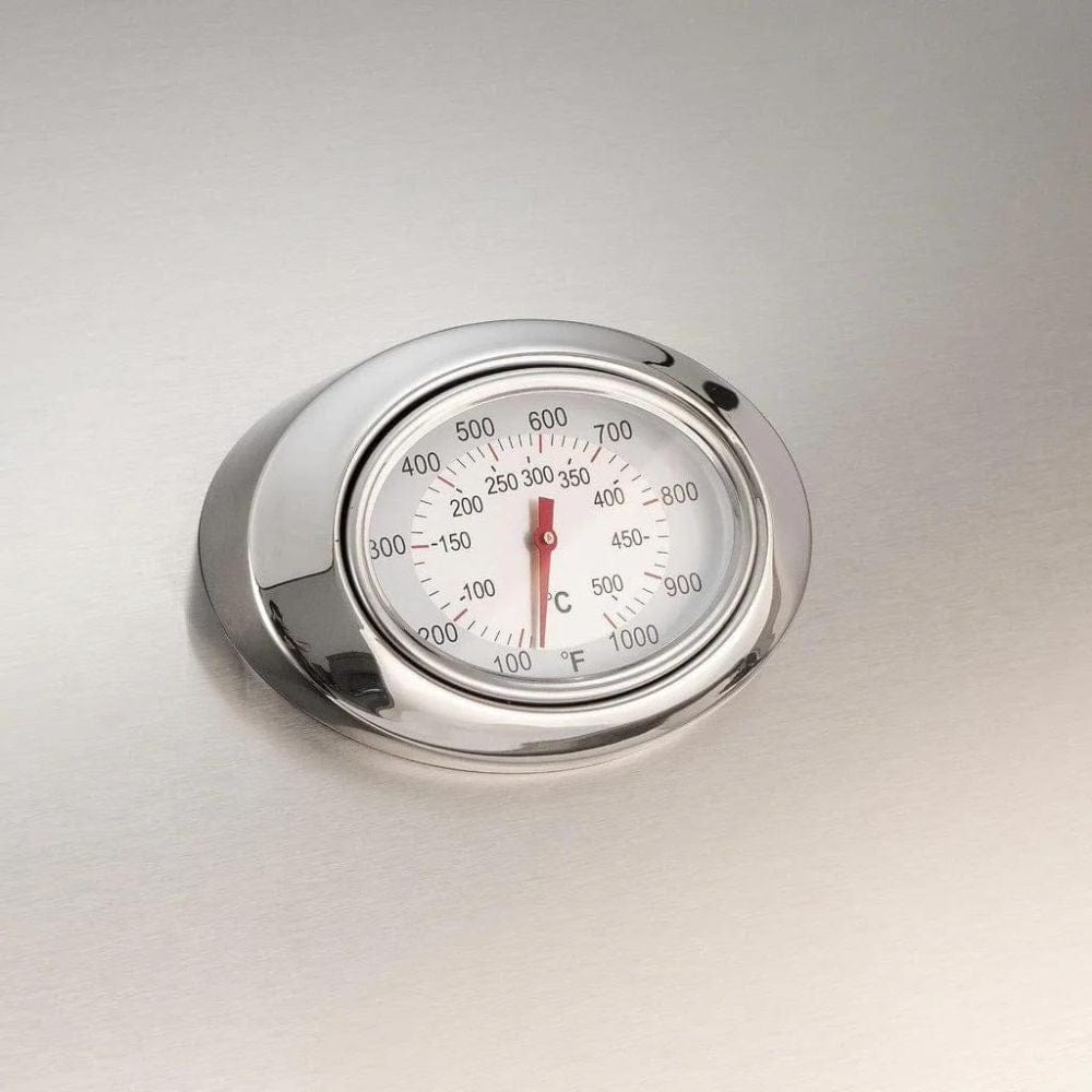 Analog Thermometer&nbsp;-&nbsp;Analog Thermometer with a polished stainless steel bezel is embedded in the hood. It is large and attractive with a forward angle for easy viewing.