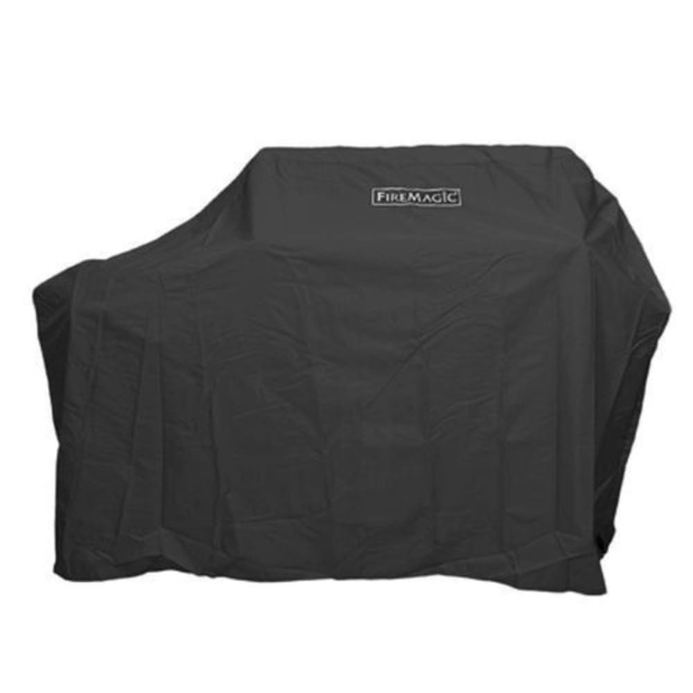 Grill Cover for use with Echelon E790s, Monarch Magnum portable carts with single side burners, shelves up with cooking surface dimensions of 36 Inch wide x 22 Inch deep.