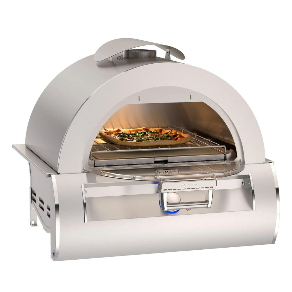 Fire Magic’s new Built-in Pizza oven is perfect for taking your pizzas outside. 