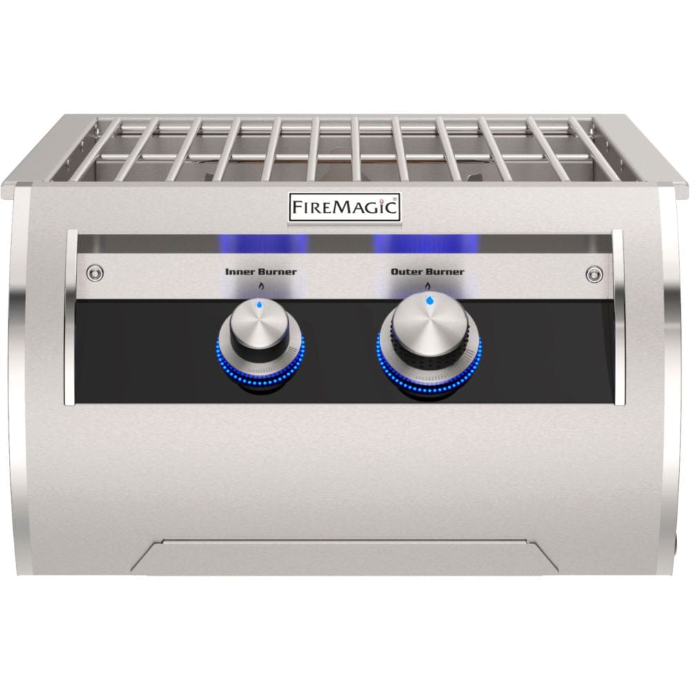 Outstanding side cooker provides versatility in cooking. Up to 60,000 BTU’s of cooking power, knob on left for inner burner has a range of 3,000-15,000 BTU’s. 