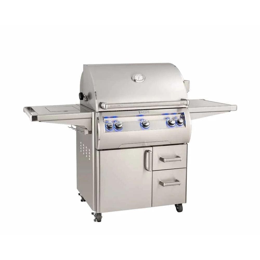 The Fire Magic Echelon Diamond 30" Portable Grill E660s w/ Flush Mounted Single Side Burner provides the ultimate high-end grill crafted for cooking versatility, durability, and longevity - truly a grill of masterful design and engineeringFire Magic Echelon Diamond 30" Portable Grill w/ Infrared Backburner Analog Thermometer &amp; Side Burner E660s