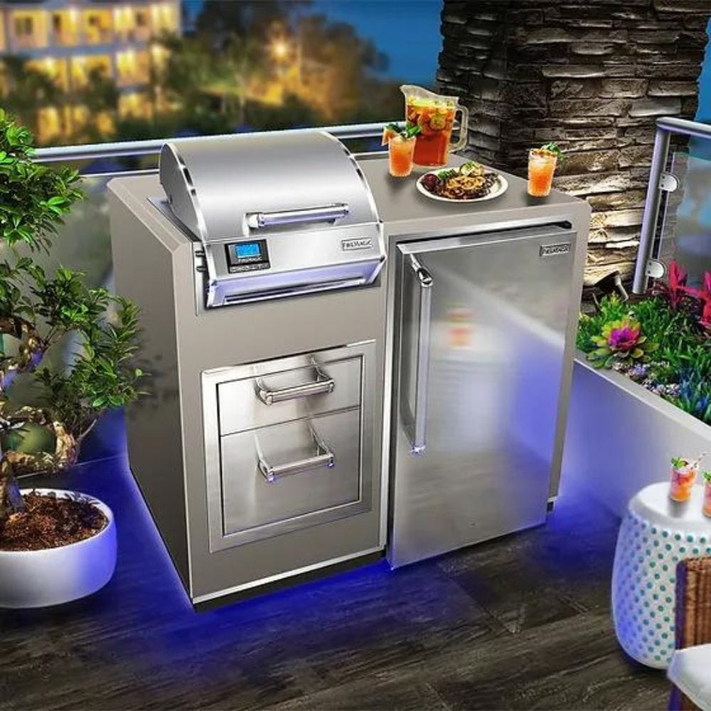 Fire Magic Electric Grill Island Bundle w/ Refrigerator and Double Drawers