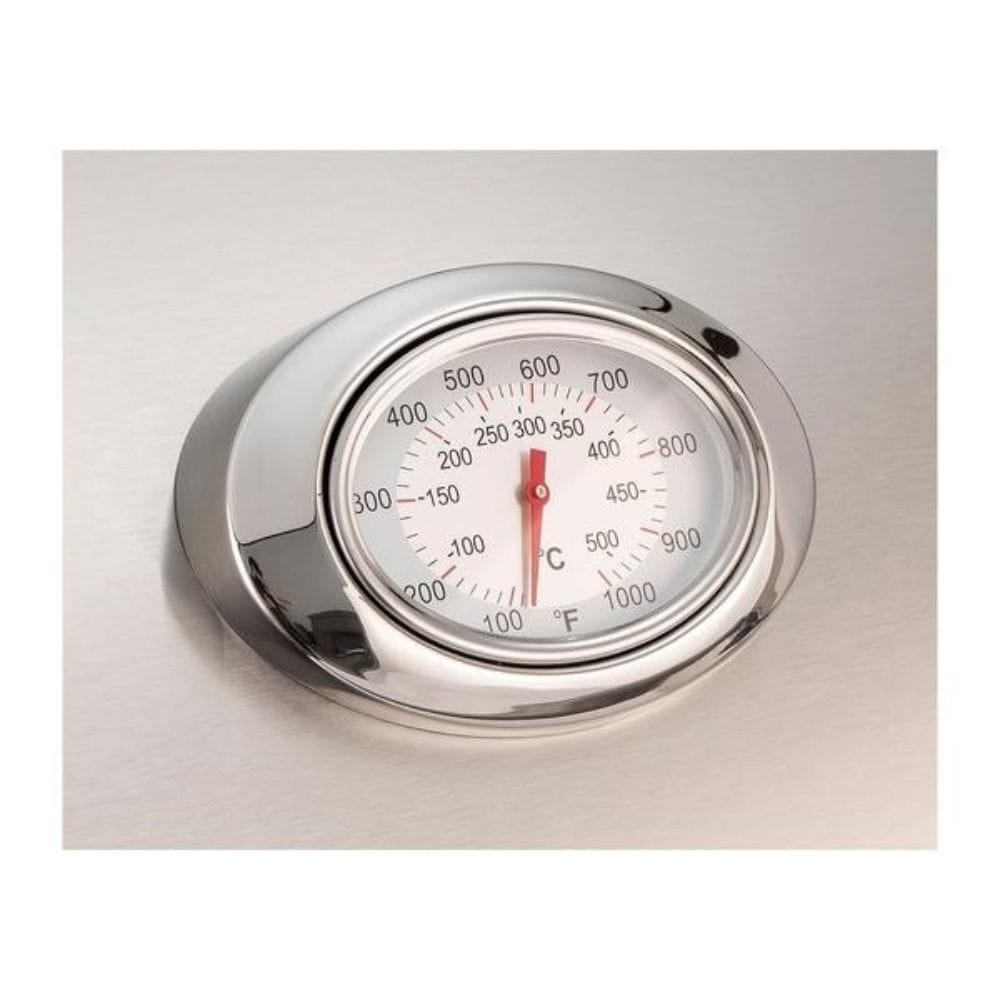 Analog Thermometer Option - Analog thermometer with polished stainless steel bezel in hood measures up to 1000 °F.