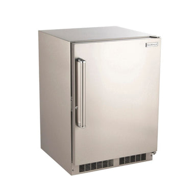 This outdoor-rated refrigerator boasts Stainless Steel accents, a generous 4 cubic feet of storage space, an interior light for convenience, and a security lock and key for added protection. 