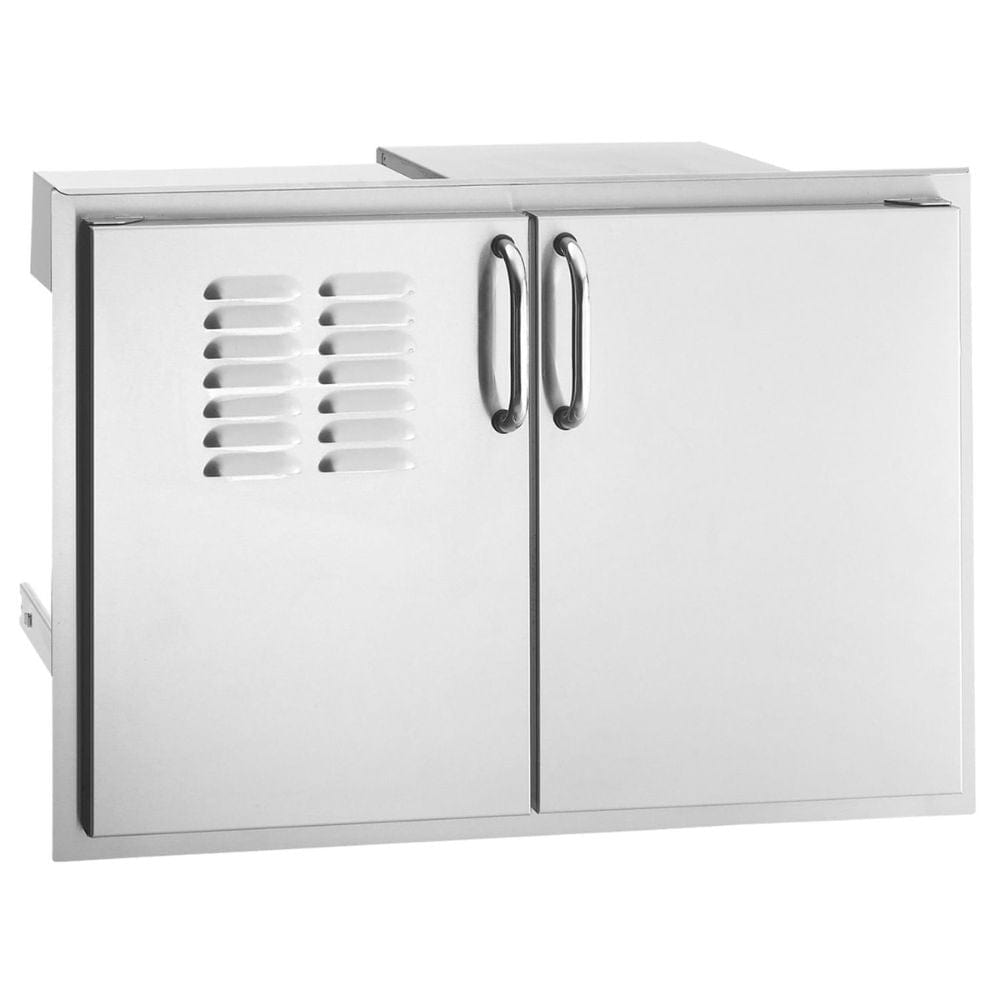 Fire Magic 53930SC-12T Premium Flush Double Doors with Tank Tray, Dual Drawers and Louvres, 21x30.5-Inch&nbsp;offer a high end access door option, a must have for your ultimate outdoor kitchen.