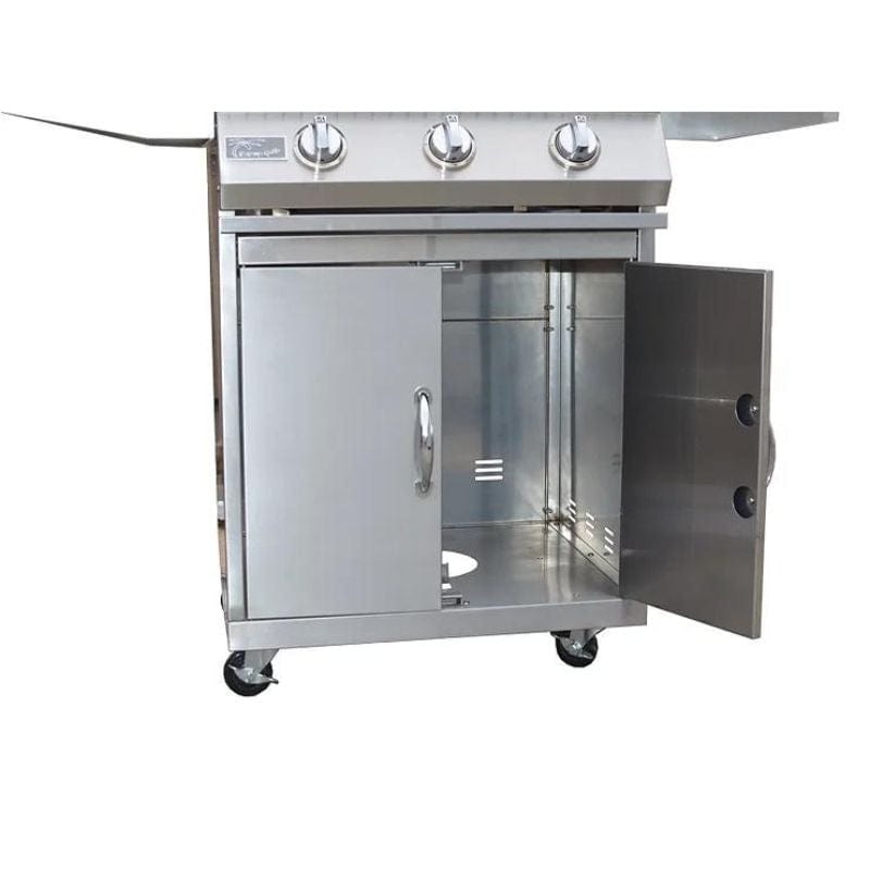 KoKoMo 3 Burner 26" Cart Model BBQ Grill With Locking Casters | KO-BAK3BG+KO-BAK3BG-C