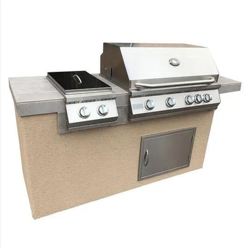 The 5' Maldives BBQ Island with Built-In 4 Burner BBQ Grill and Access Door by KoKoMo | <span data-mce-fragment="1">MALDIVES</span>