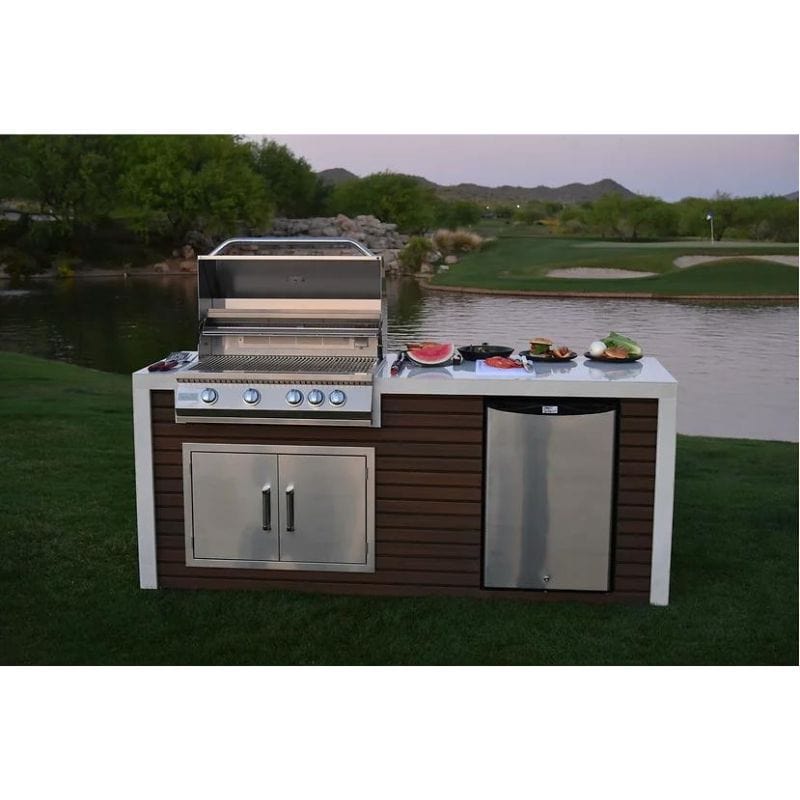 KoKoMo Grill Classic Shiplap Outdoor Kitchen Island With Waterfall Edge