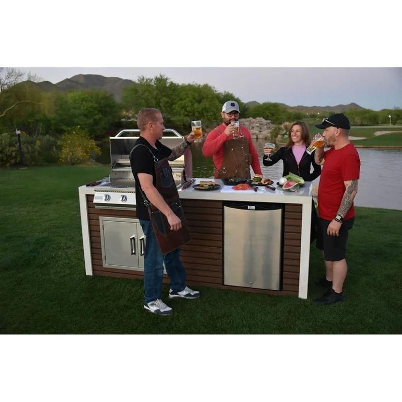 KoKoMo Grill Classic Shiplap Outdoor Kitchen Island With Waterfall Edge