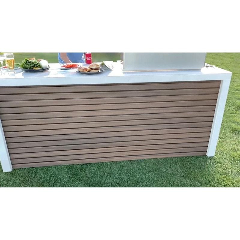 KoKoMo Grill Classic Shiplap Outdoor Kitchen Island With Waterfall Edge