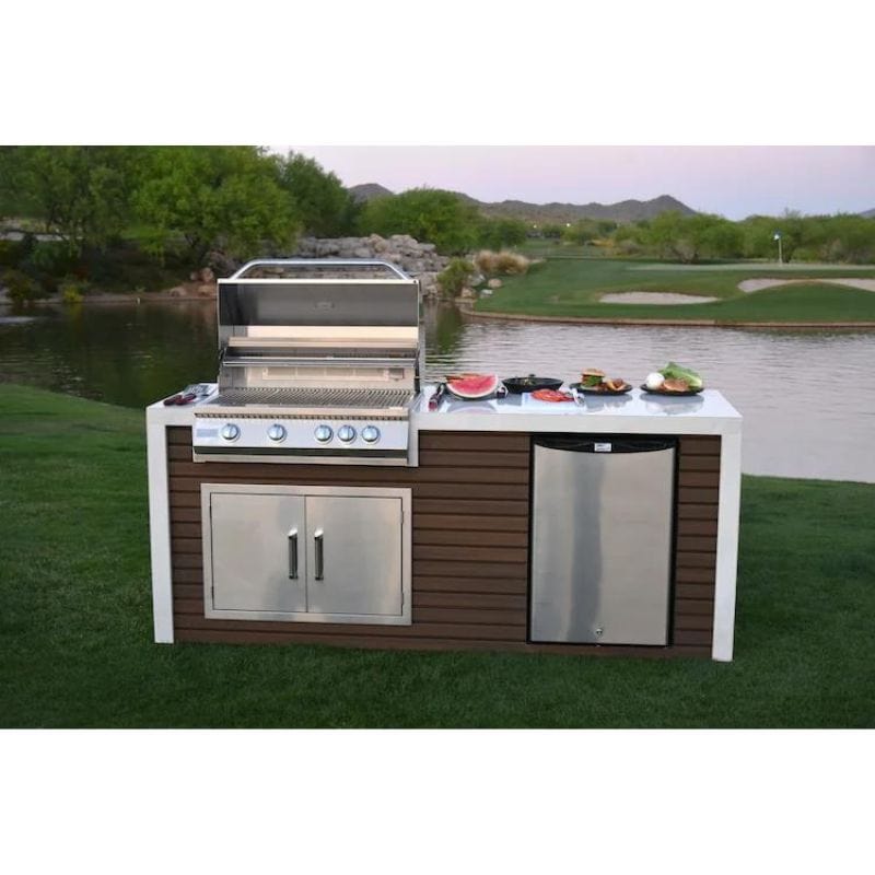 KoKoMo Grills Shiplap Built-In BBQ Island Outdoor Kitchen is modular and shipped to your home&nbsp;complete and ready to plug and play in as easy as 2 hours.&nbsp;