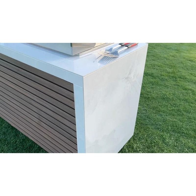 KoKoMo Grills Professional Shiplap Outdoor Kitchen Island With Waterfall Edge | Waterfall