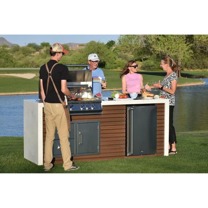 KoKoMo Grills Professional Shiplap Outdoor Kitchen Island With Waterfall Edge | Waterfall