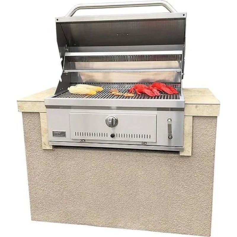 KoKoMo St. Martin 4' Charcoal Outdoor BBQ Island | ST.MARTIN