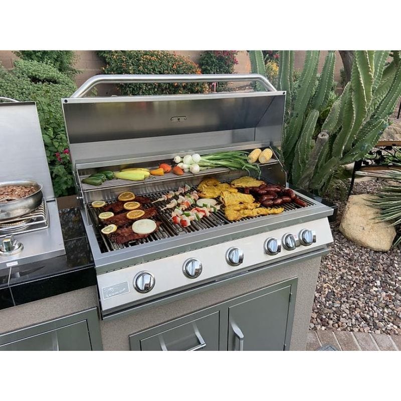 KoKoMo Teppanyaki, Griddle, Built-In BBQ Grill with Side Burner, Storage Drawers 7'6"