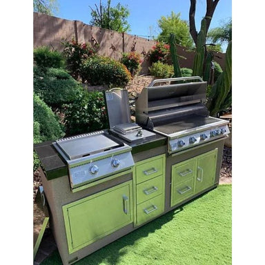 This complete KoKoMo Grills 7' 6" Long BBQ Island Package has everything an outdoor professional griller would want.