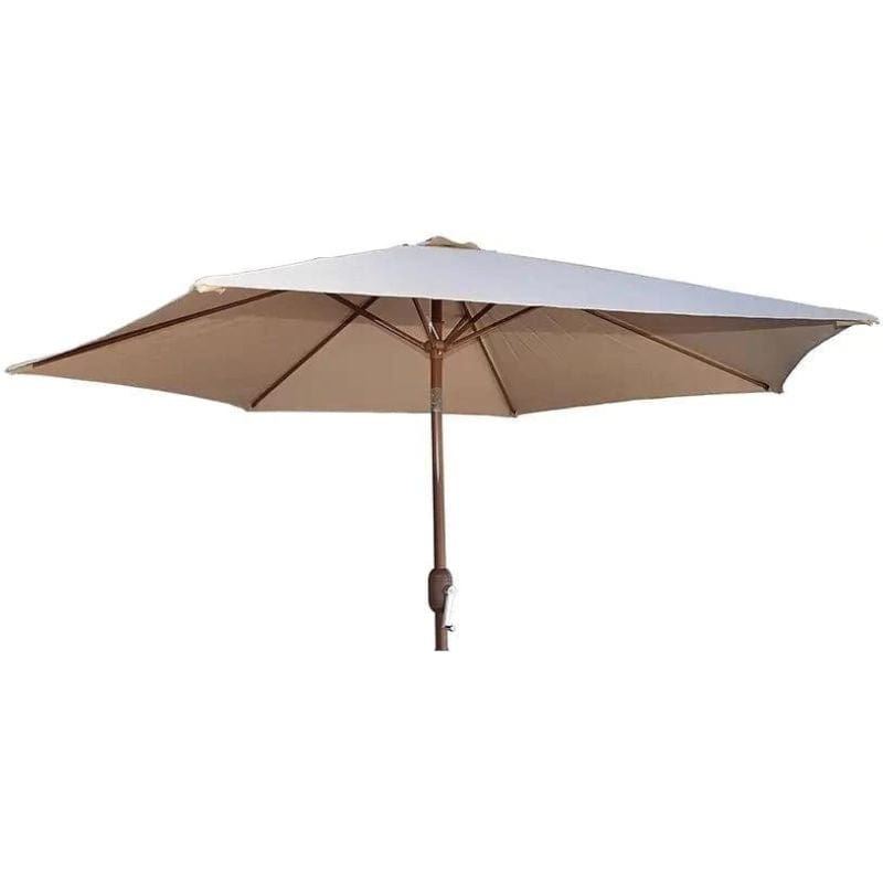 Kokomo 9' Outdoor Kitchen Umbrella Hand Crank and Tilt Beige Color | KO-UMB729