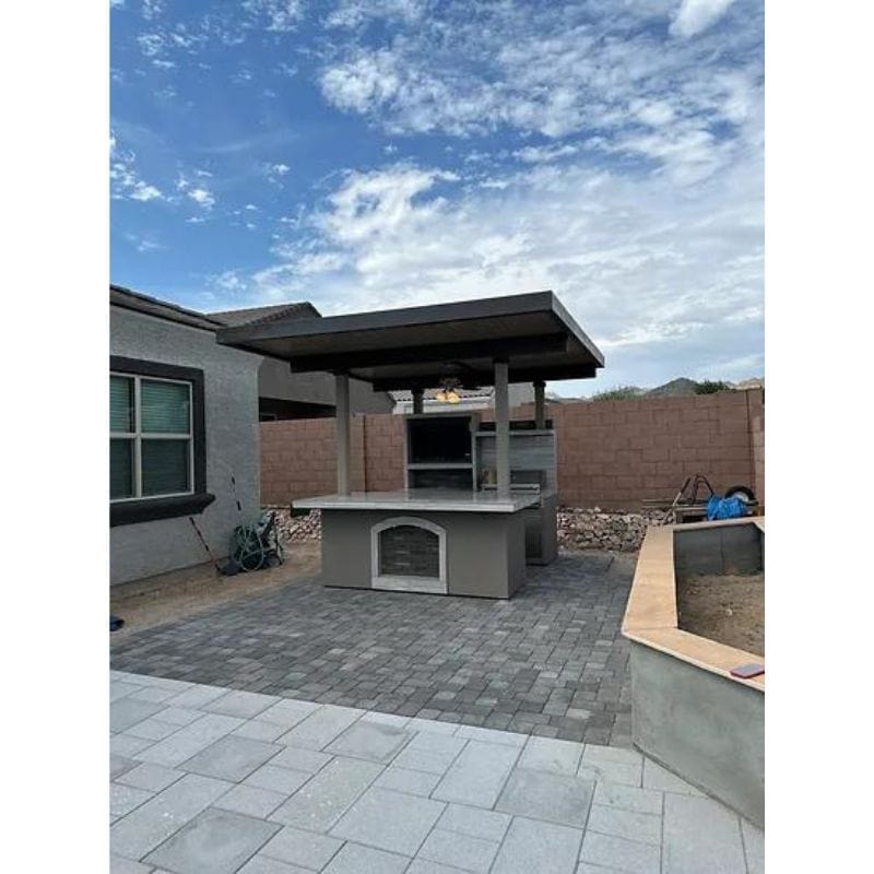 Kokomo Built-In Island Outdoor Kitchen With T.V. built-in BBQ Grill & Pergola | Baja-top