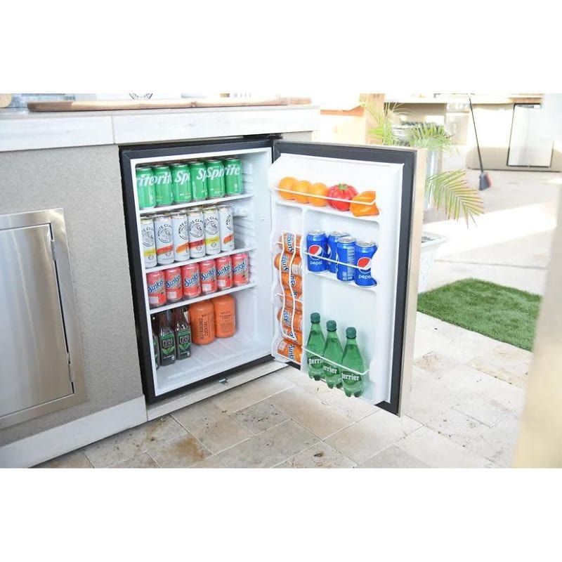 Kokomo Built-In Outdoor Kitchen Refrigerator with Temp Control Soda Rack and Lights | KO-FRIDGE