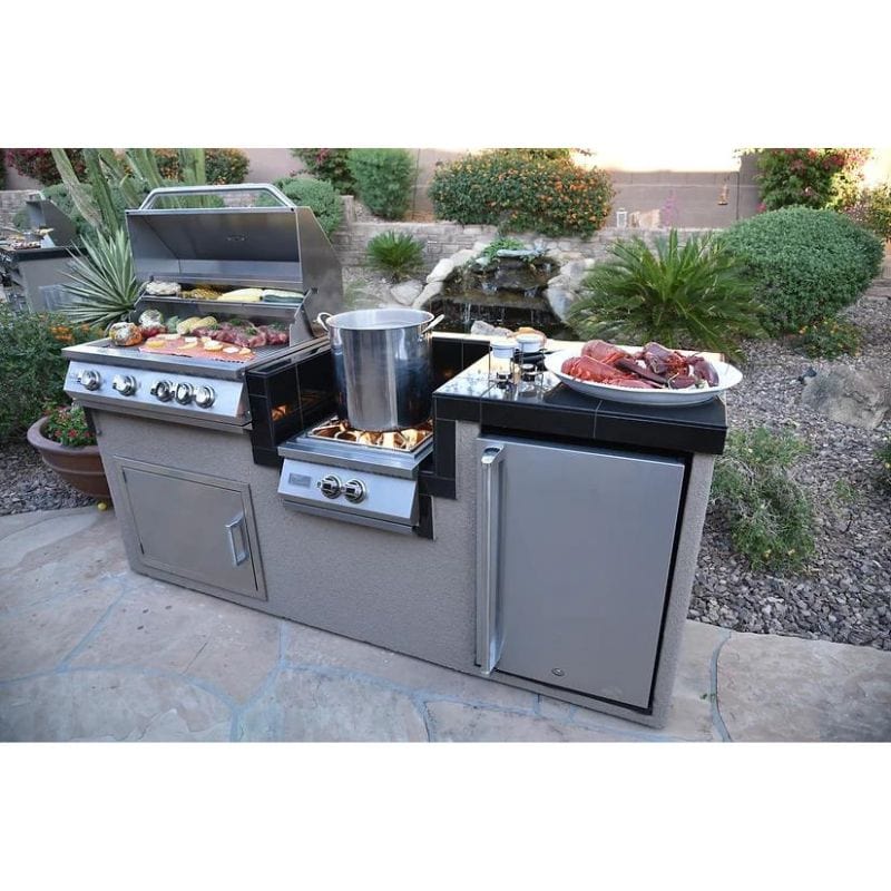 Kokomo Grills 7'6" Power Burner 4 Burner 32" Built-In BBQ Grill Island Kitchen