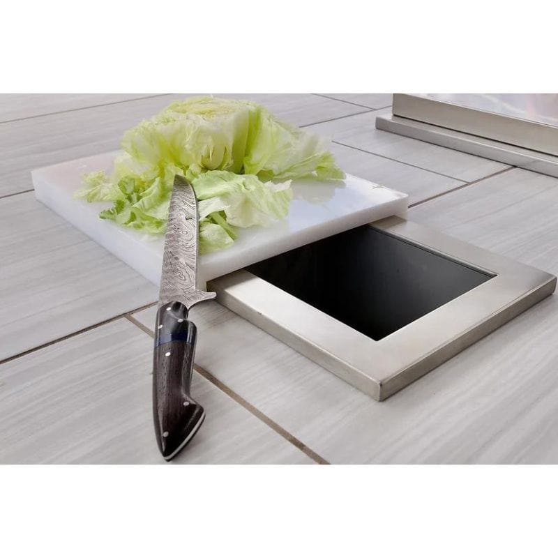 Kokomo Stainless Steel Trash Chute and Cutting Board