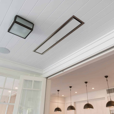 The ceiling recess allows for installation in spaces with ceiling heights ranging from 7'10" to 11'6".